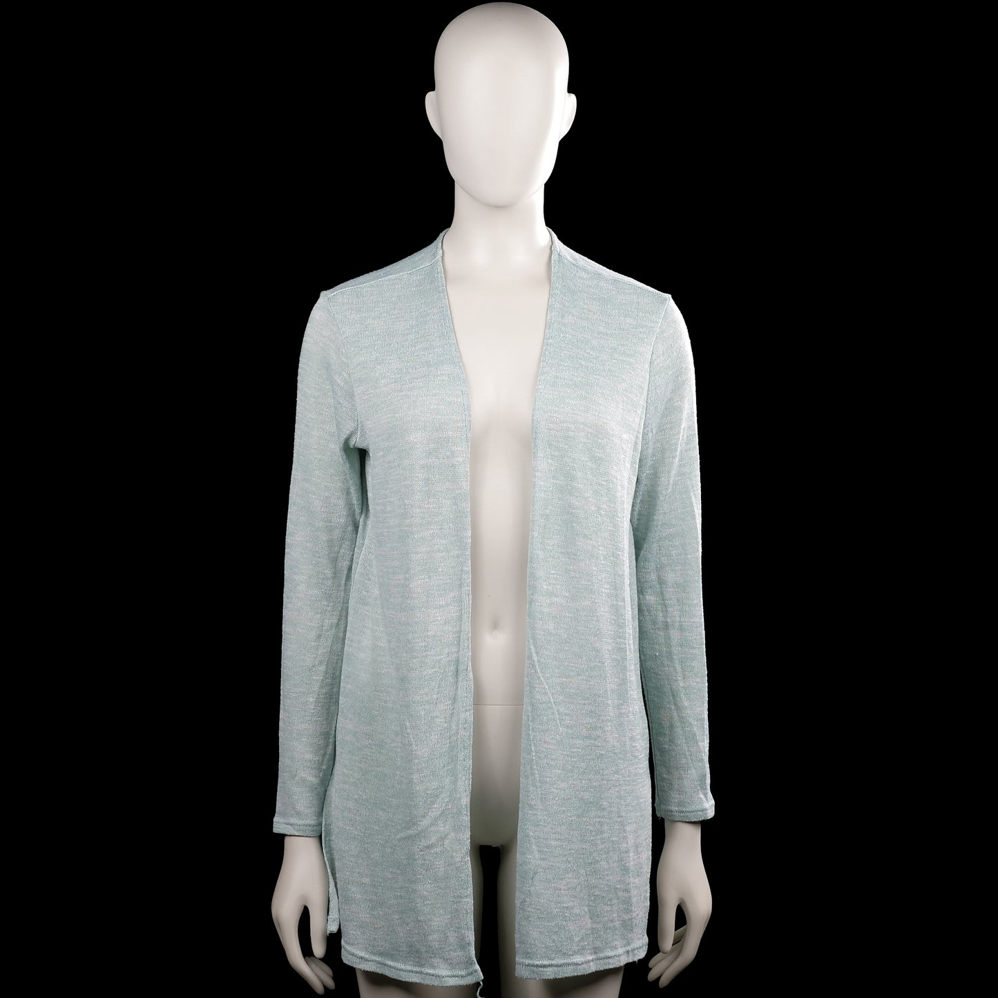 H&M Divided - Cardigan - Light Blue - Size M - Light blue solid open-front cardigan with a V-neckline and long sleeves. Features plain cuffs and a straight hem.