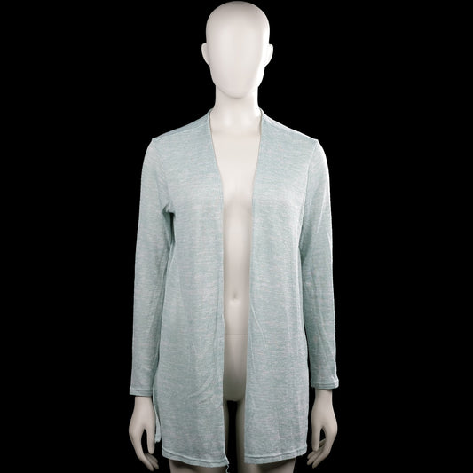 H&M Divided - Cardigan - Light Blue - Size M - Light blue solid open-front cardigan with a V-neckline and long sleeves. Features plain cuffs and a straight hem.