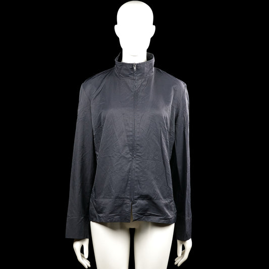 Miss etam - Windbreaker - Charcoal - Size 44 - Charcoal solid jacket with a high neck and a full front zip closure. Long sleeves with plain cuffs and a straight hem.
