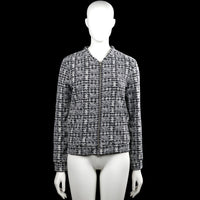 Queen mum sisters - Bomber jacket - Gray & Black - Size XS - Gray and black checked long-sleeve top with a round neckline and a full-length front zipper closure. Straight hem and plain cuffs.