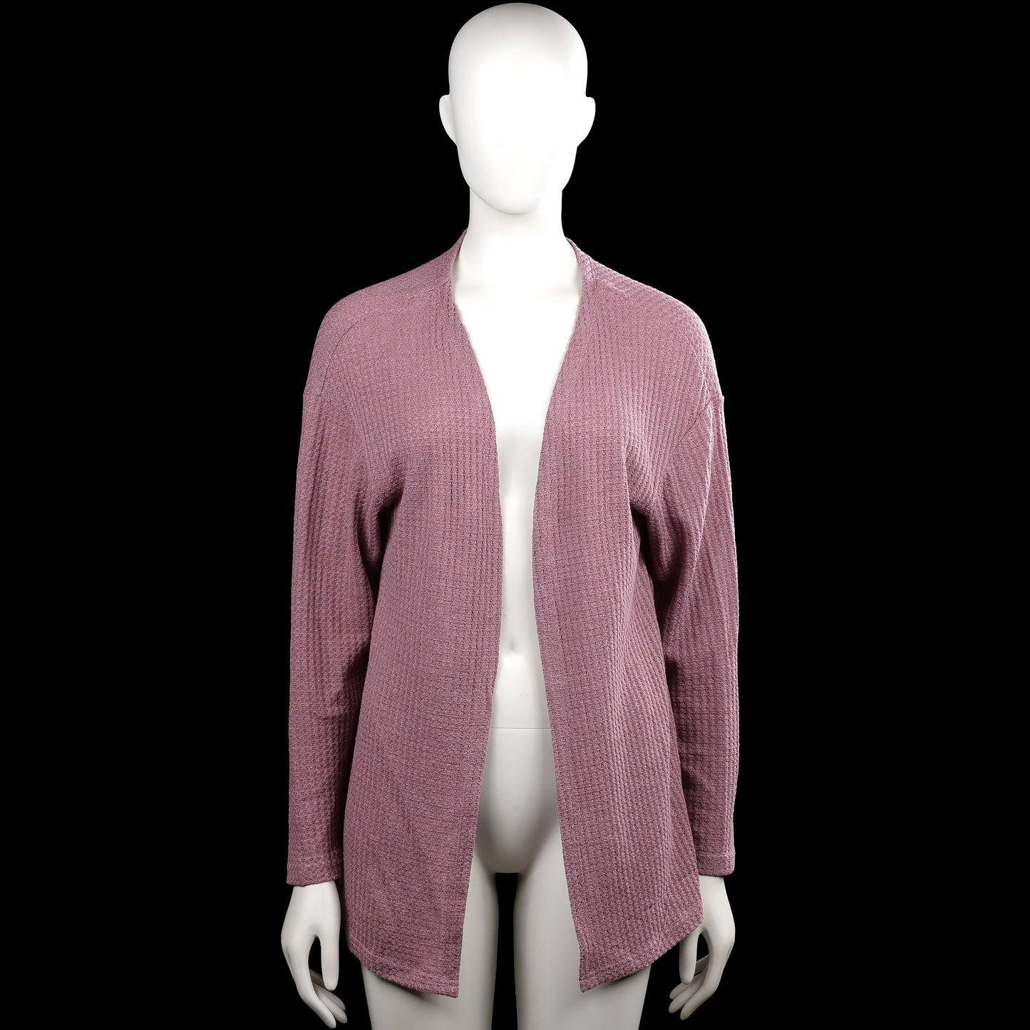 Shein - Cardigan - Purple - Size XS - Purple solid long-sleeve open-front cardigan with a V-neckline. Straight hem and plain cuffs.