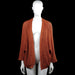 Pescara - Cardigan - Rust & Amber - Size S, M - Rust and amber solid open-front cardigan with a V-neckline and three-quarter sleeves. Features plain cuffs and a straight hem.