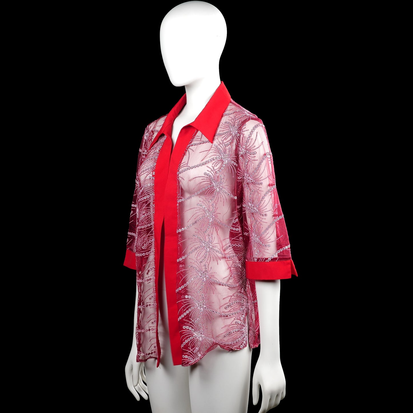 Cardigan - Red & Pink - Size L