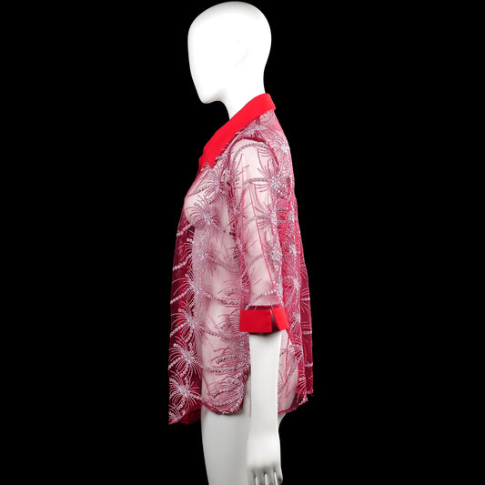 Cardigan - Red & Pink - Size L
