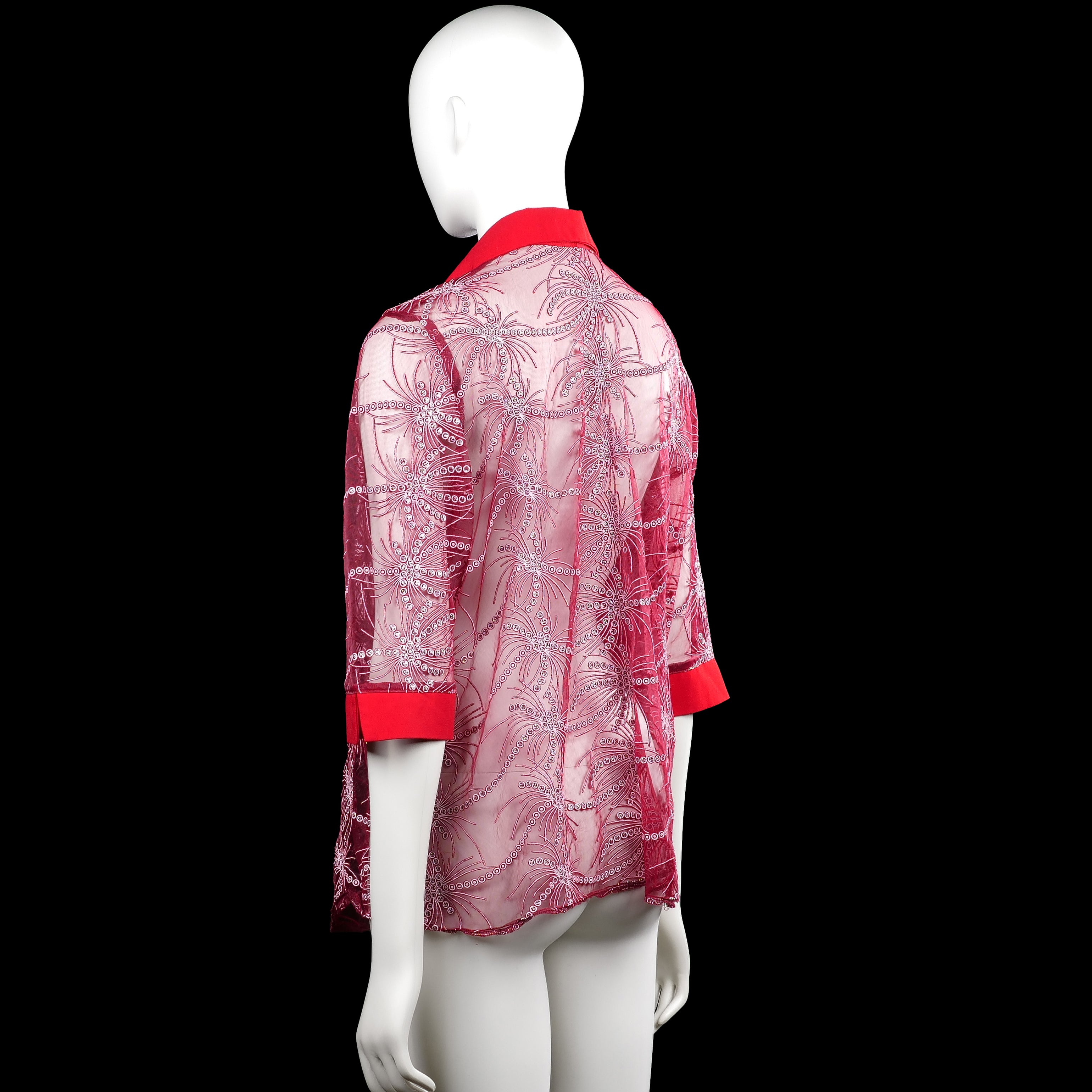 Cardigan - Red & Pink - Size L