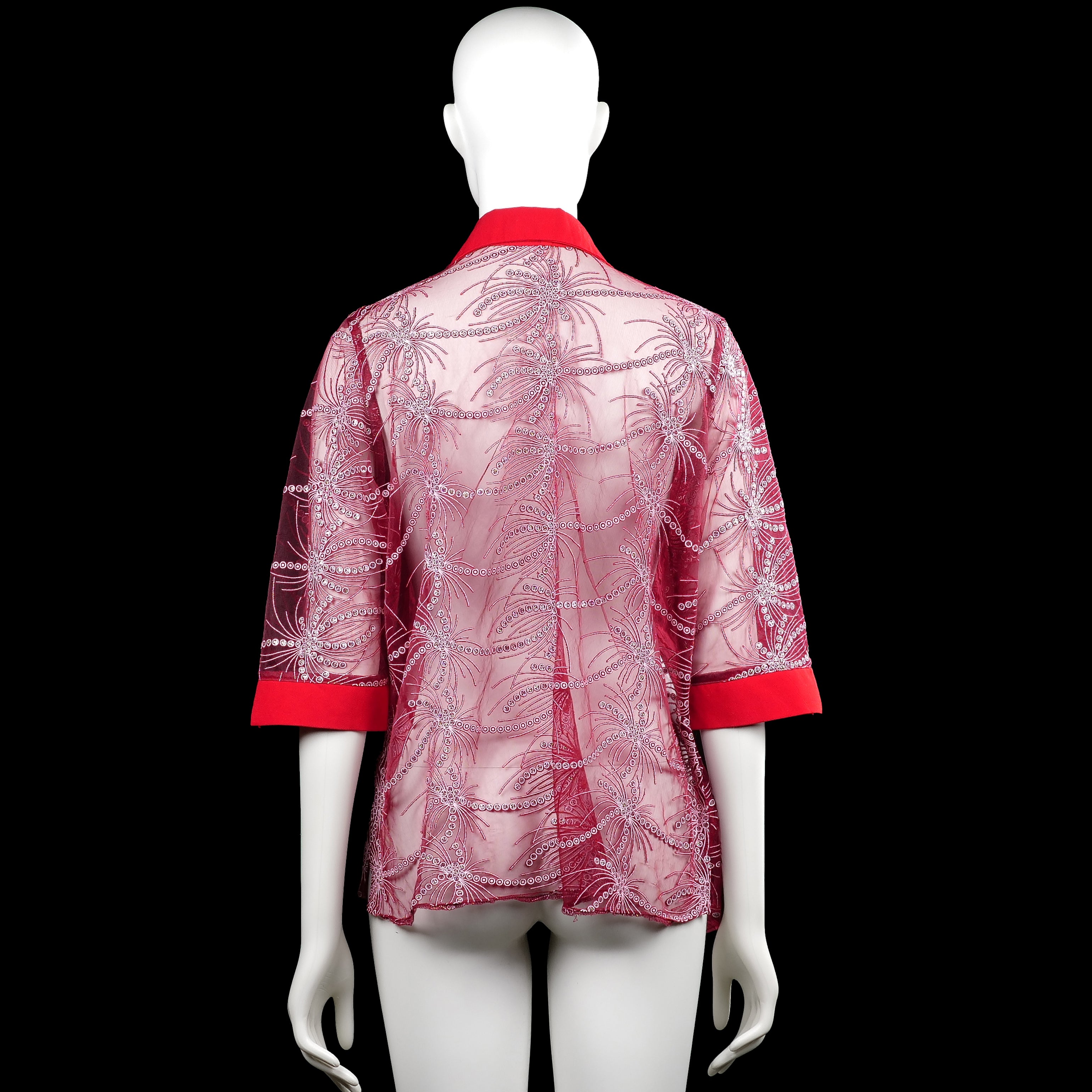 Cardigan - Red & Pink - Size L