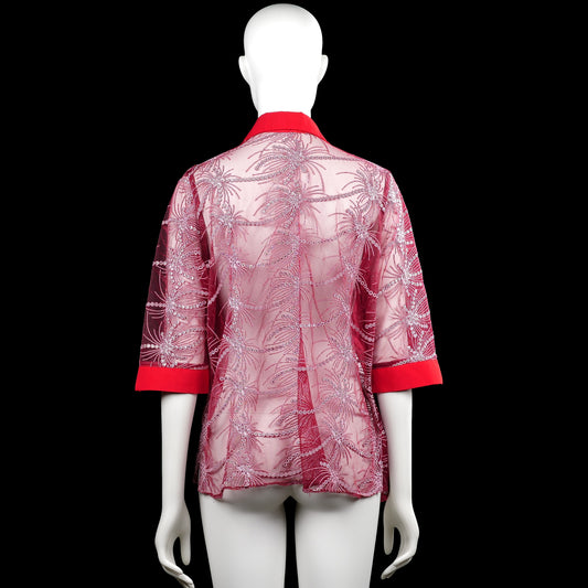 Cardigan - Red & Pink - Size L