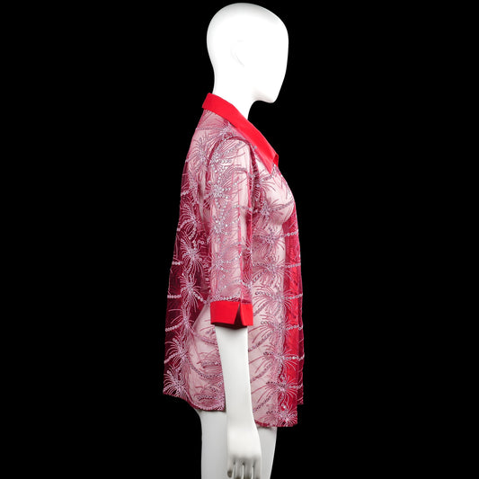 Cardigan - Red & Pink - Size L