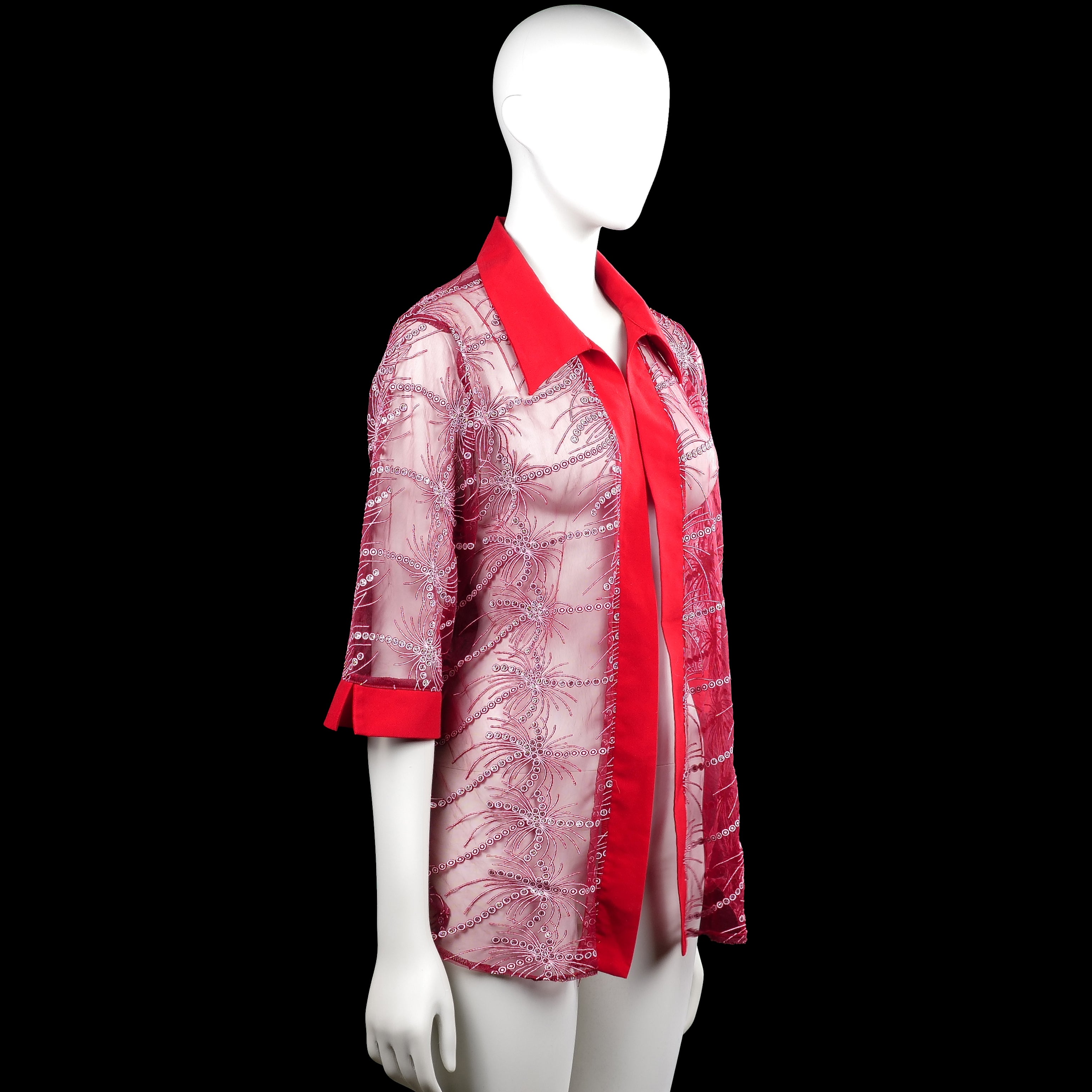 Cardigan - Red & Pink - Size L