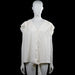 Ms Mode - Blouse - Ivory - Size L - Ivory top with a V-neck and short ruffle sleeves. Features a button-front closure and a straight hem with a front tie detail.