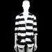Luxzuz - Cardigan - Black & White - Size 38 - Black and white striped open-front top with a V-neckline and three-quarter sleeves. Features patch pockets on the front and an asymmetrical pointed hem.