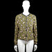 Jazlyn - Bomber jacket - Olive & Pink - Size XXL - Olive jacket with a pink and black leopard pattern, featuring a round neckline and a front zip closure. Long sleeves with ribbed cuffs and a straight hem with hanging drawstrings.
