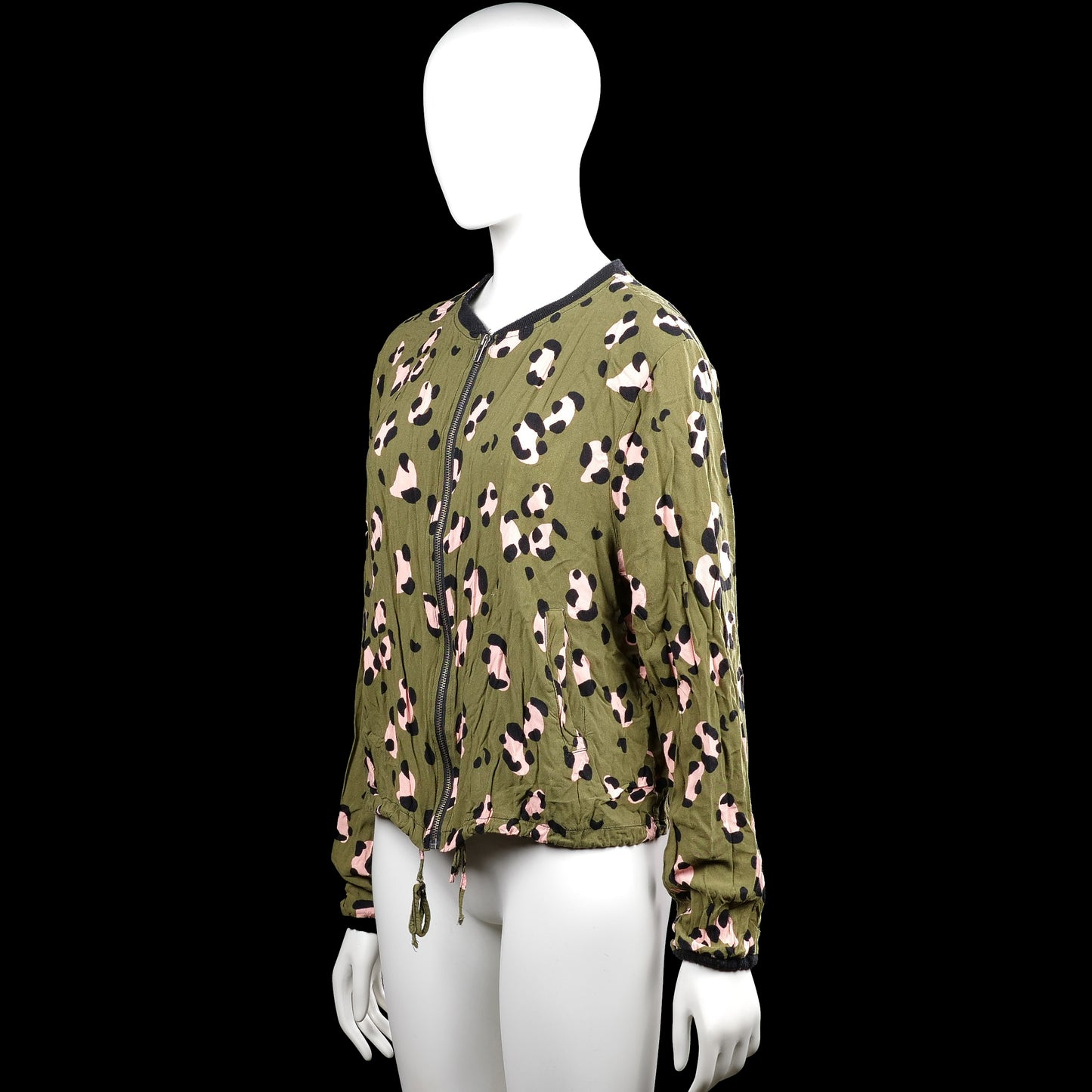 Bomber jacket - Olive & Pink - Size XXL