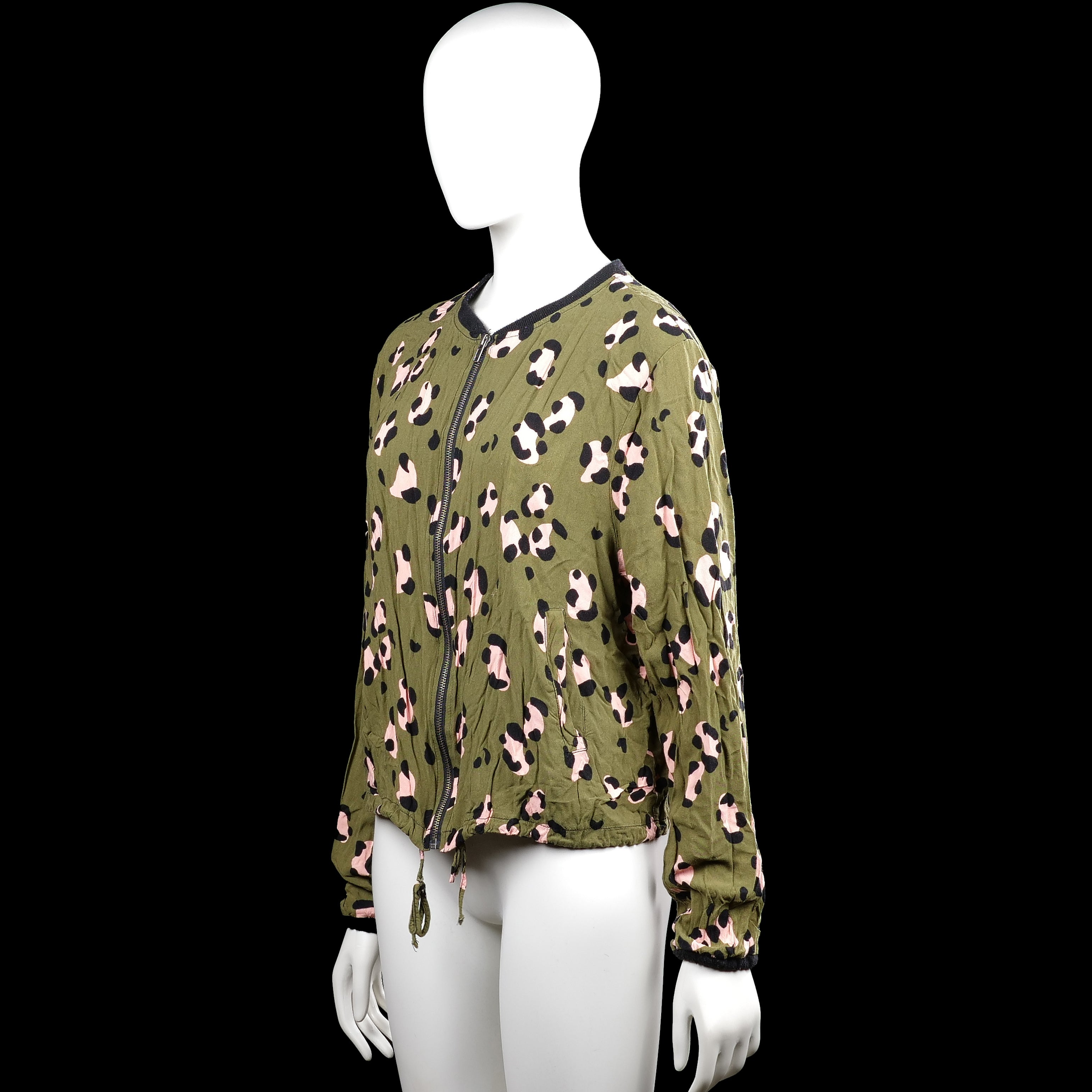 Bomber jacket - Olive & Pink - Size XXL