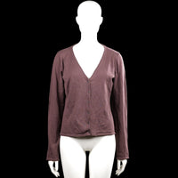Sutherland - Cardigan - Brown - Size XL - Brown solid long-sleeve cardigan with a V-neck and a button-front closure. Straight hem and plain cuffs.