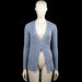 Mamalicious - Cardigan - Light Blue - Size S - Light blue solid ribbed wrap-style top with a deep V-neck and long sleeves. Features plain cuffs, a straight hem, and side tie closures.