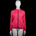Adidas - Windbreaker - Pink & Black - Size 38 - Pink zip-up jacket with a high neck and black stripes on the sleeves. Long sleeves with elastic cuffs and a straight hem.