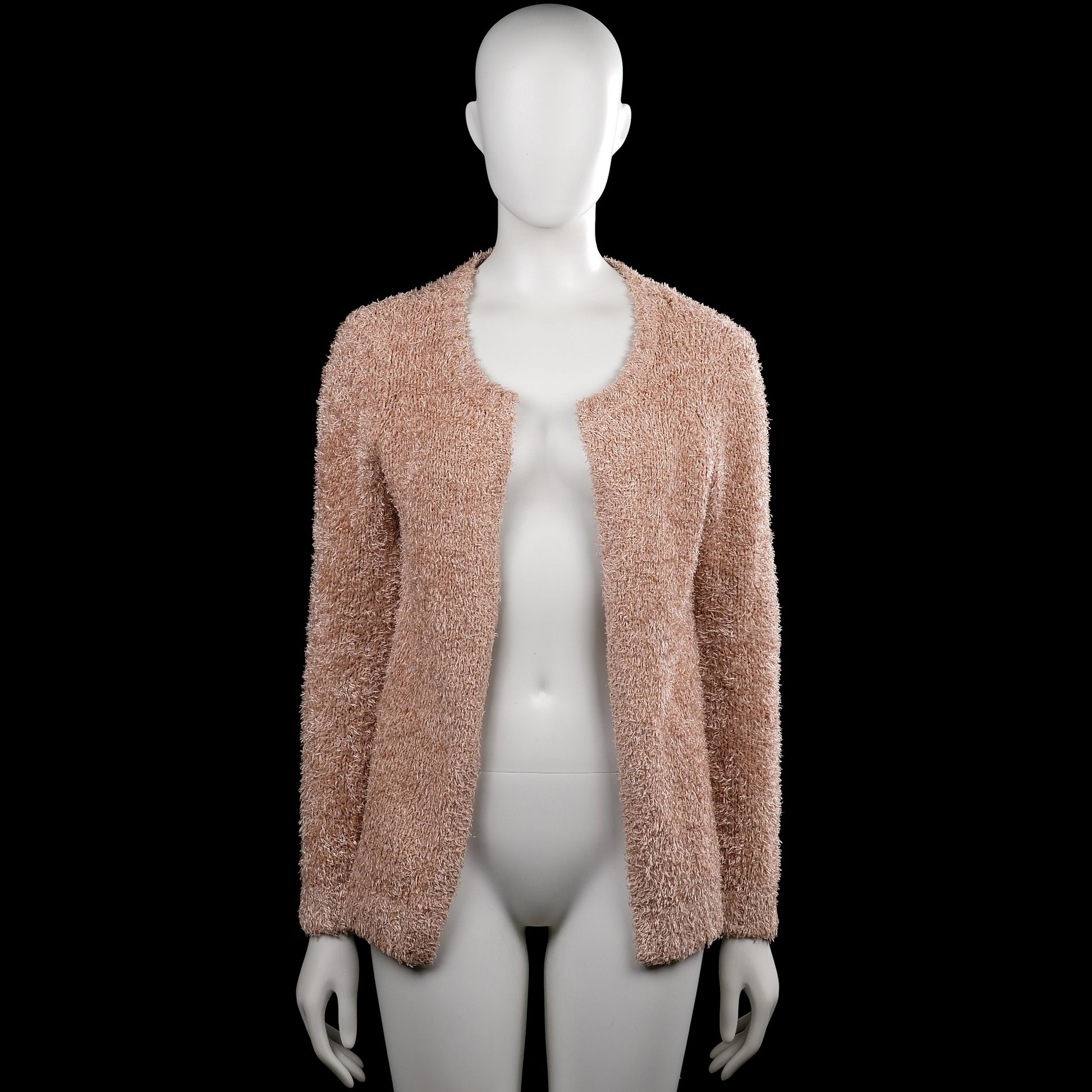 Vero Moda - Cardigan - Beige - Size S - Beige solid open-front cardigan with a round neckline and long sleeves. Features plain cuffs and a straight hem.