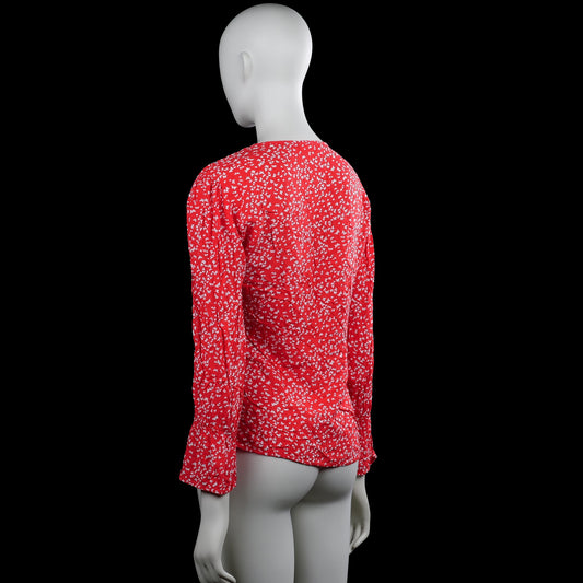 Blouse - Red & White - Size M