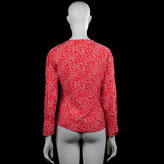 Blouse - Red & White - Size M