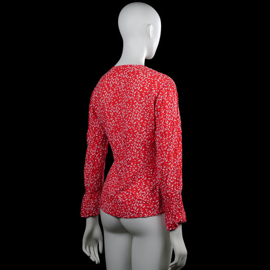 Blouse - Red & White - Size M