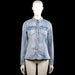 .Object - Shirt - Light Blue - Size 40 - Light blue solid button-up shirt with a classic collar and long sleeves with button cuffs. Features two buttoned chest flap pockets and a curved hem.