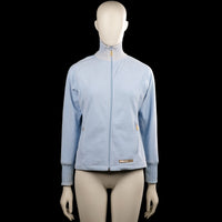 Chnk - Fleece jacket - Light Blue & Light Gray - Size 36 - Light blue solid zip-up top with a high ribbed collar and long sleeves. Features ribbed cuffs, a straight hem, and zip pockets at the sides.