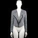 Vero Moda - Blazer - Gray & Black - Size 36 - Gray and black printed open-front jacket with a V-neckline and black trim along the front. Long sleeves with plain cuffs and an asymmetrical hem.
