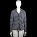Lindex Holly & Whyte - Blazer - Navy & White - Size M - Navy and white striped jacket with a classic collar and long sleeves with button cuffs. Features a button front closure, two front flap pockets, and a straight hem.
