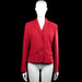 Hennes - Blazer - Red - Size 42 - Red solid blazer with a V-neckline and lapel collar, featuring a button front closure. Long sleeves with button cuffs and two front flap pockets with a straight hem.
