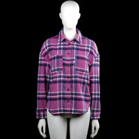 Clockhouse - Shirt - Purple & Black - Size 34 - Purple and black checked button-up shirt with a classic collar and long sleeves. Features button cuffs and a straight hem.