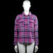 Clockhouse - Shirt - Purple & Black - Size 34 - Purple and black checked button-up shirt with a classic collar and long sleeves. Features button cuffs and a straight hem.
