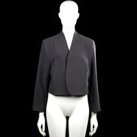 Wallis - Blazer - Charcoal - Size 46 - Charcoal solid jacket with a V-neck opening and long sleeves. Straight hem and plain cuffs with no visible closures.
