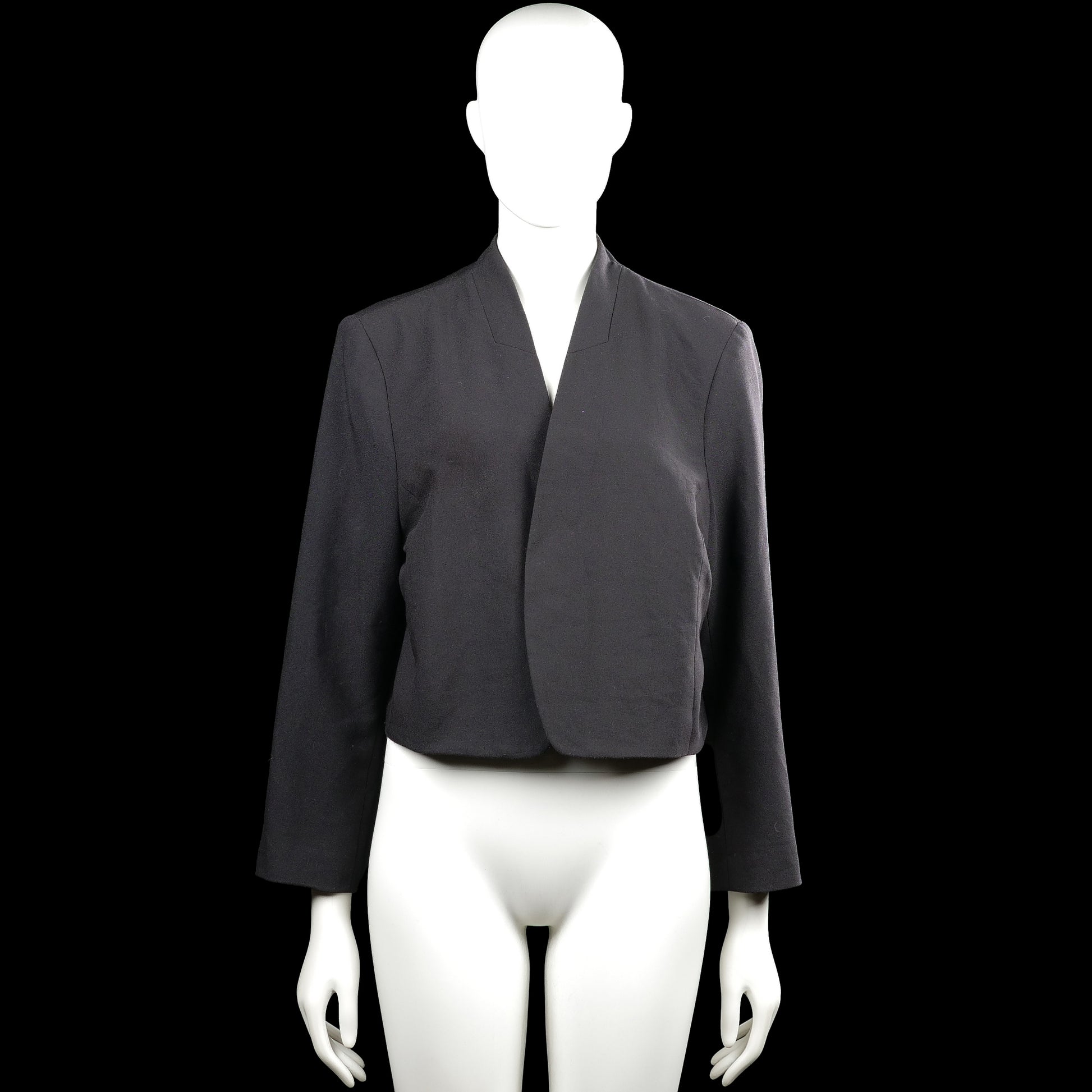 Wallis - Blazer - Charcoal - Size 46 - Charcoal solid jacket with a V-neck opening and long sleeves. Straight hem and plain cuffs with no visible closures.