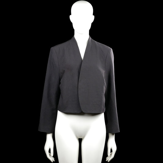 Wallis - Blazer - Charcoal - Size 46 - Charcoal solid jacket with a V-neck opening and long sleeves. Straight hem and plain cuffs with no visible closures.