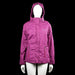 Crash one / ah - Windbreaker - Purple - Size 158, 164 - Purple hooded jacket with a repeating geometric print and a front zip closure covered by a placket with snaps. Features long sleeves with plain cuffs, zip pockets, and a straight hem.