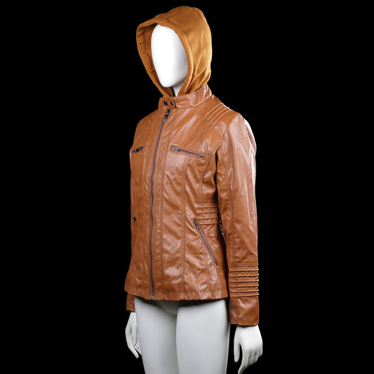 Leather jacket - Camel - Size M