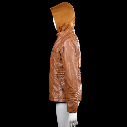 Leather jacket - Camel - Size M