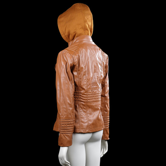 Leather jacket - Camel - Size M