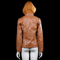 Leather jacket - Camel - Size M