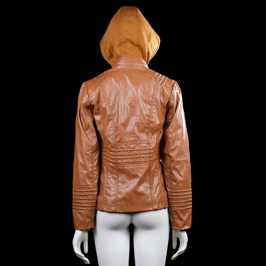 Leather jacket - Camel - Size M