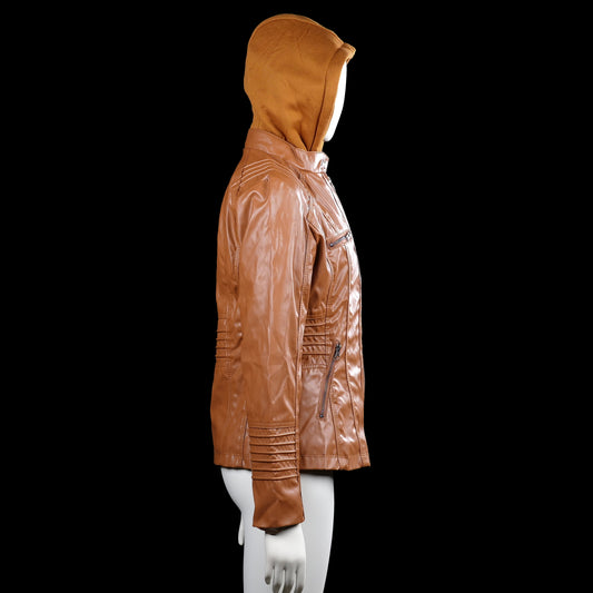 Leather jacket - Camel - Size M