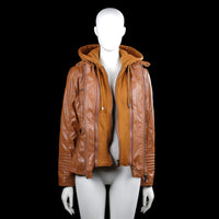 Leather jacket - Camel - Size M