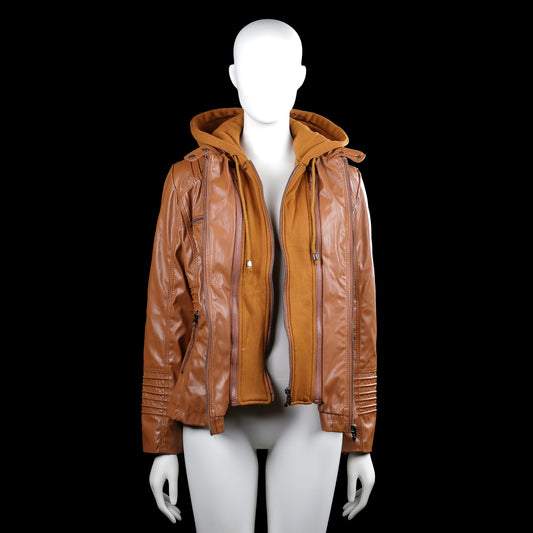 Leather jacket - Camel - Size M