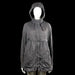 H&m logg - Parka - Charcoal - Size 38 - Charcoal solid hooded jacket with long sleeves and a front closure covered by a placket. Features a drawstring hood and large front patch pockets.