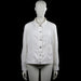 Sport jacket - White - Size M - White solid jacket with a classic collar and front button closure. Features long sleeves with button cuffs, a straight hem, and front pockets.