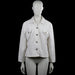 Sari - Denim jacket - White - Size M - White solid collared jacket with a front button closure and two buttoned flap chest pockets. Long sleeves with plain cuffs and a straight hem.