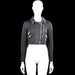 Coolcat - Biker jacket - Black - Size XS - Black solid cropped jacket with a classic collar and long sleeves. Features a front zipper closure, multiple zip pockets, zip cuffs, and a straight hem.