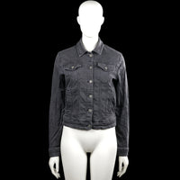 Fb Sister - Denim jacket - Charcoal - Size M - Charcoal solid jacket with a classic collar and long sleeves with button cuffs. Features a front button closure, flap chest pockets, and a straight hem.