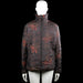 Padded jacket - Black & Red - Size L - Black jacket with a red printed pattern, a high neck, and a full-length front zipper. Long sleeves with plain cuffs and a straight hem.